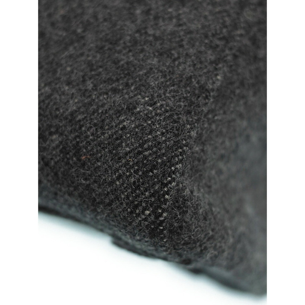 Prada Gray Wool Felt Leather Handbag Tote Bag Black - Picture 4 of 9